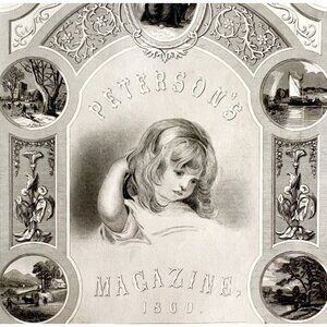 1860 Original Peterson Magazine Frontispiece Engraving Victorian Art DWY5G